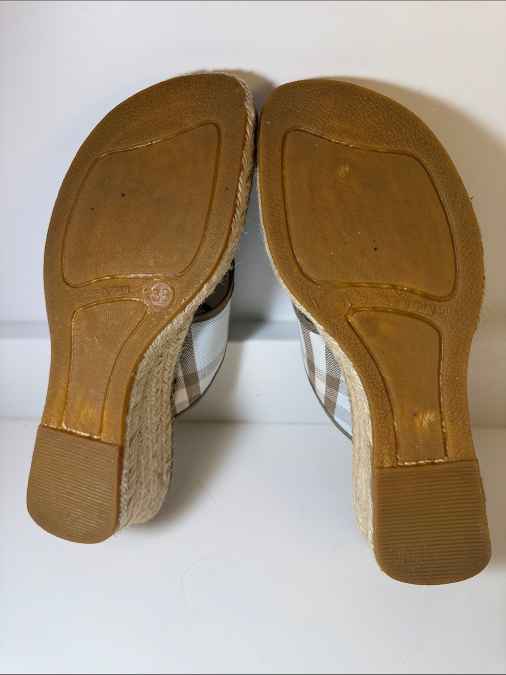 Burberry Wedge Espadrille Thong Sandals - EU Size 38 (US Size 7.5) - Picture 7 of 8